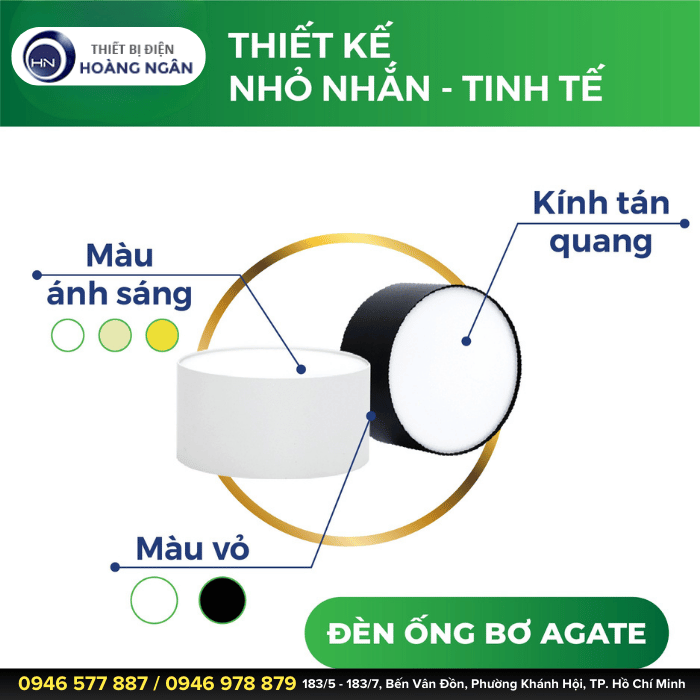 Đèn Ống Bơ Tán Quang Agate OBK-SS Series KingLED