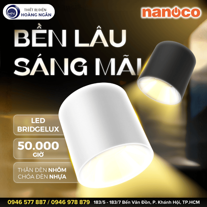 Đèn Ống Bơ Vỏ Trắng 15W Góc Chiếu 110° NSDL153W Nanoco