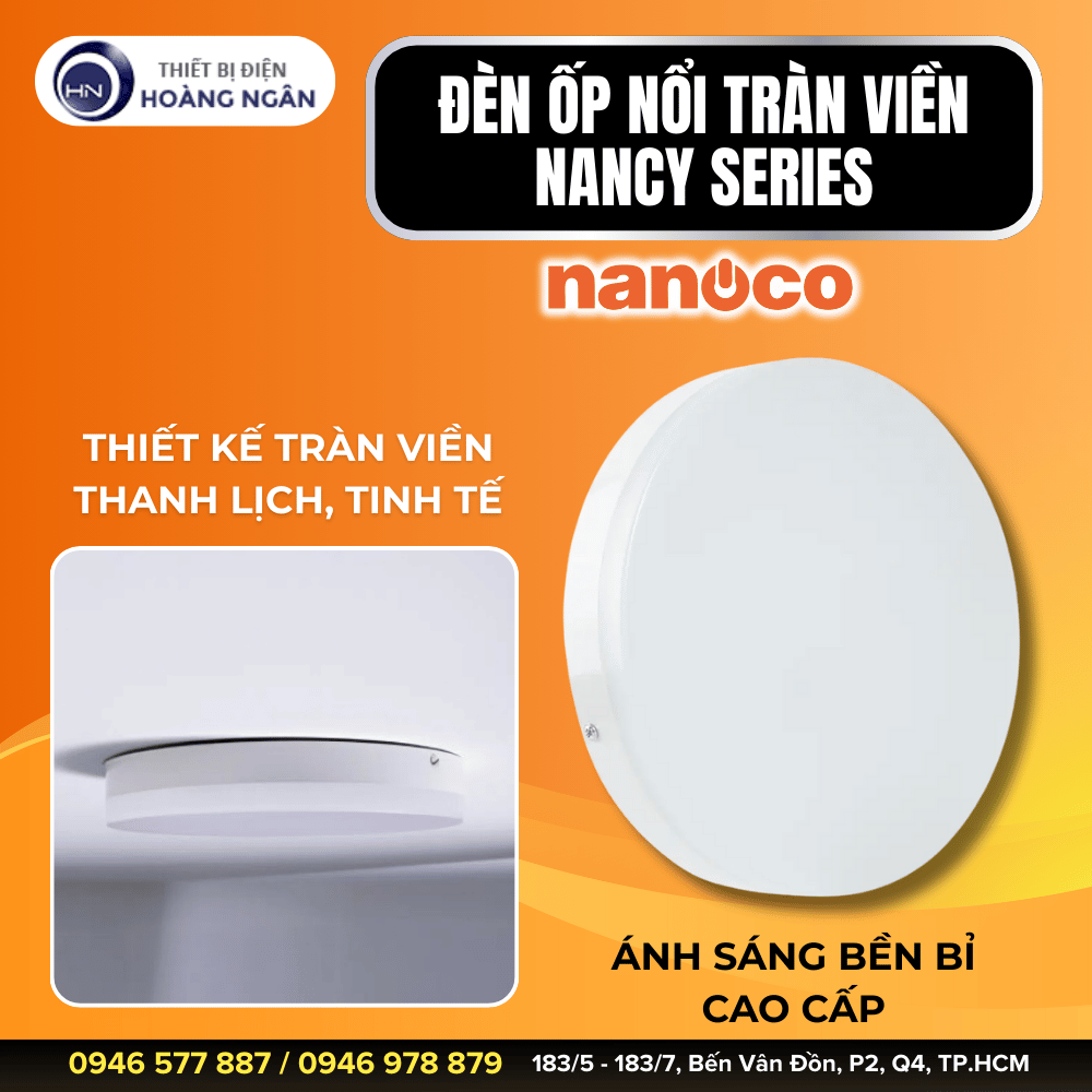 Đèn Ốp Nổi Tràn Viền Nanoco Nancy Series