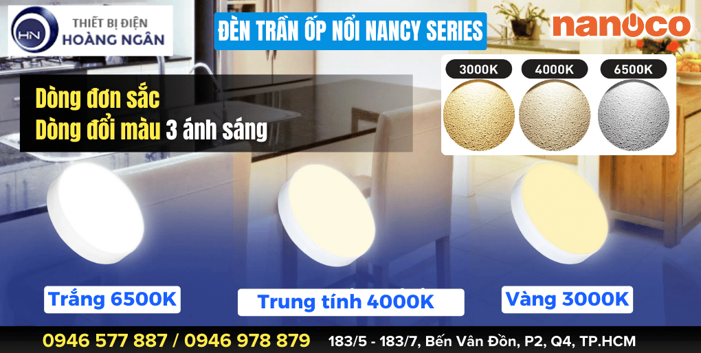 Đèn Ốp Trần Ban Công Nanoco Nancy Series - CHIẾU SÁNG HOÀN HẢO -  CHỐNG NƯỚC BỀN BỈ