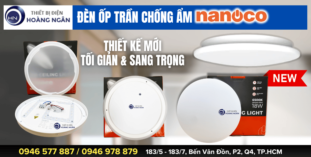 Đèn Ốp Trần Chống Ẩm Nanoco IP44