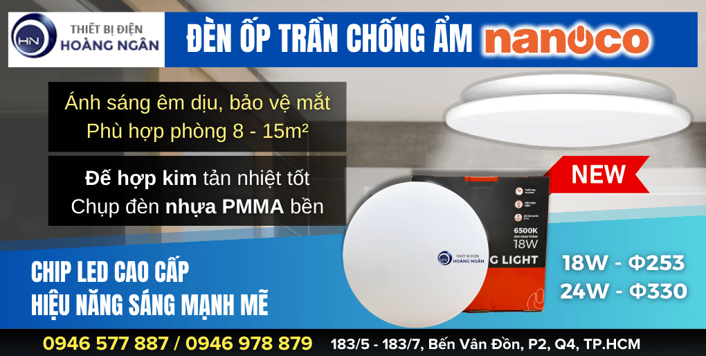 Đèn Ốp Trần Chống Ẩm Nanoco IP44