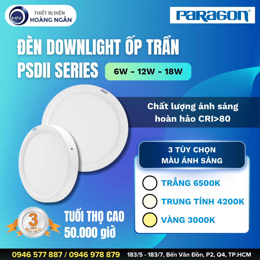 Đèn Ốp Trần Gắn Nổi Paragon PSDII Series