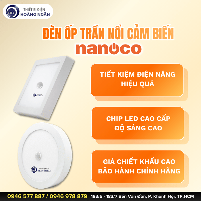 Đèn Ốp Trần Nổi Cảm Biến Nanoco