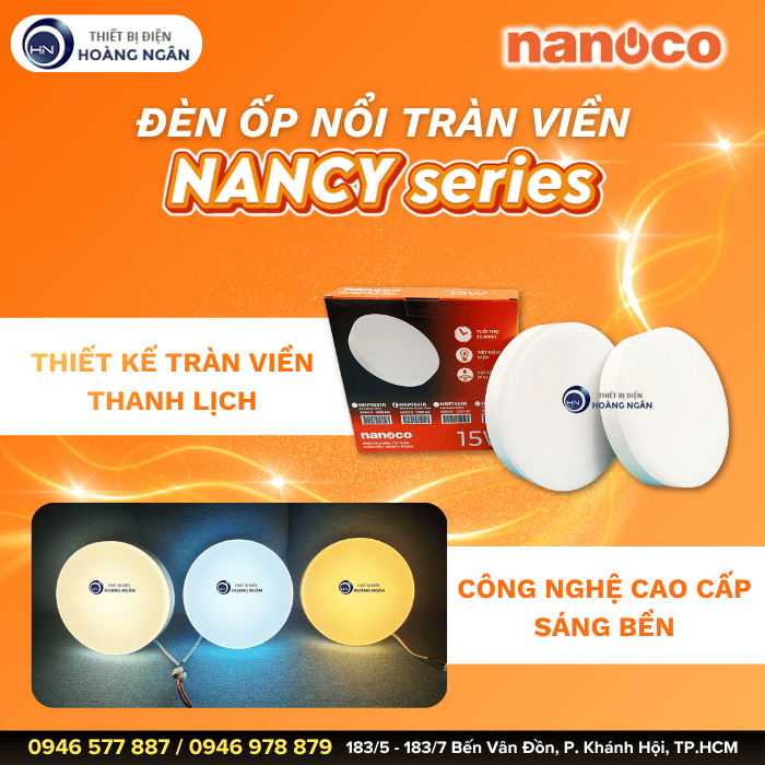 Đèn Ốp Trần Nổi Nanoco Nancy Series Cao Cấp