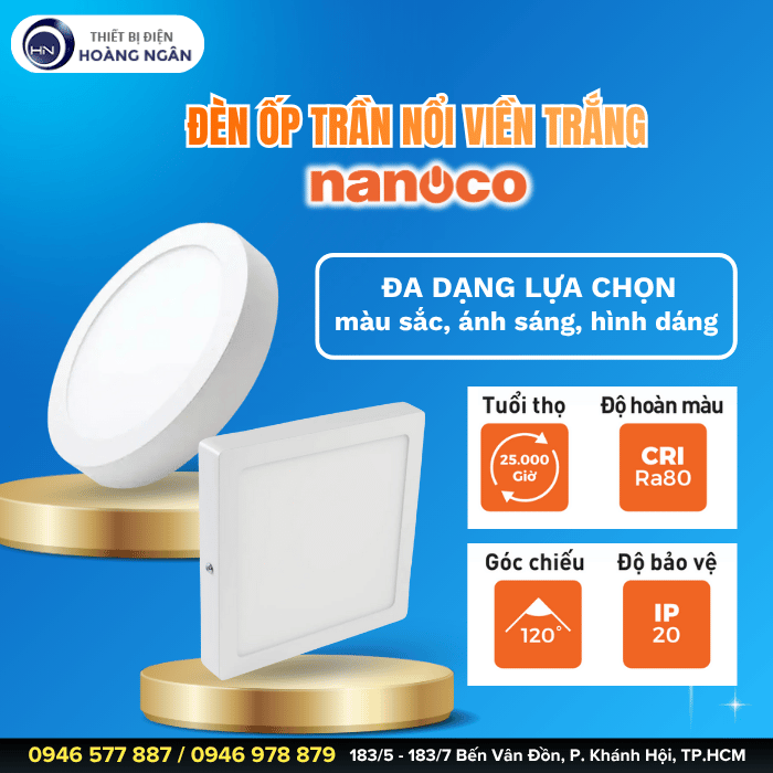Đèn Ốp Trần Nổi Nanoco