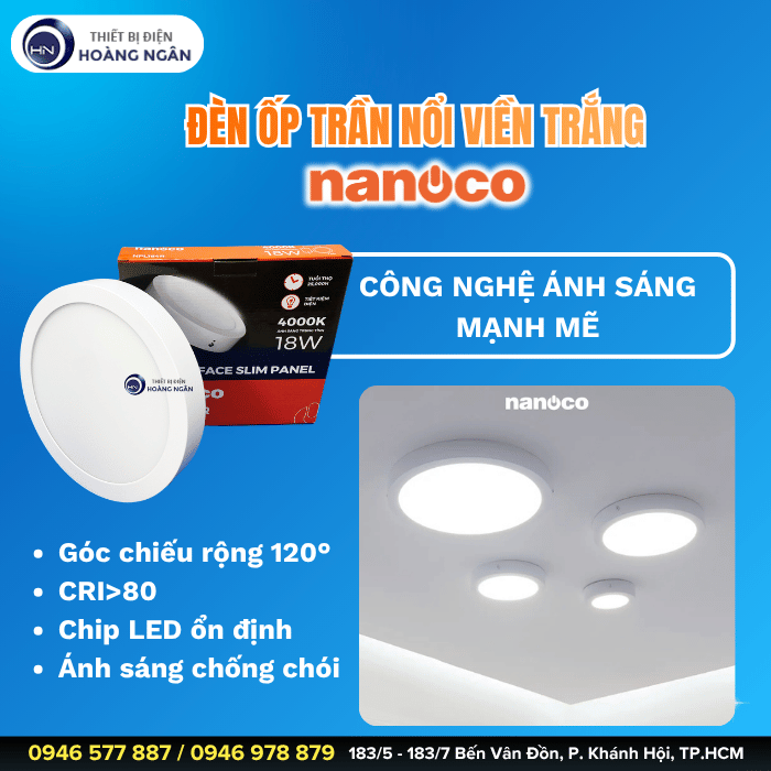 Đèn Ốp Trần Nổi Nanoco