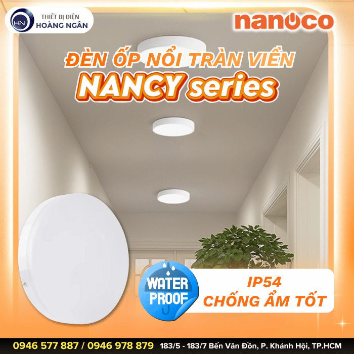 Đèn Ốp Trần Nổi Tràn Viền Nanoco Nancy Series