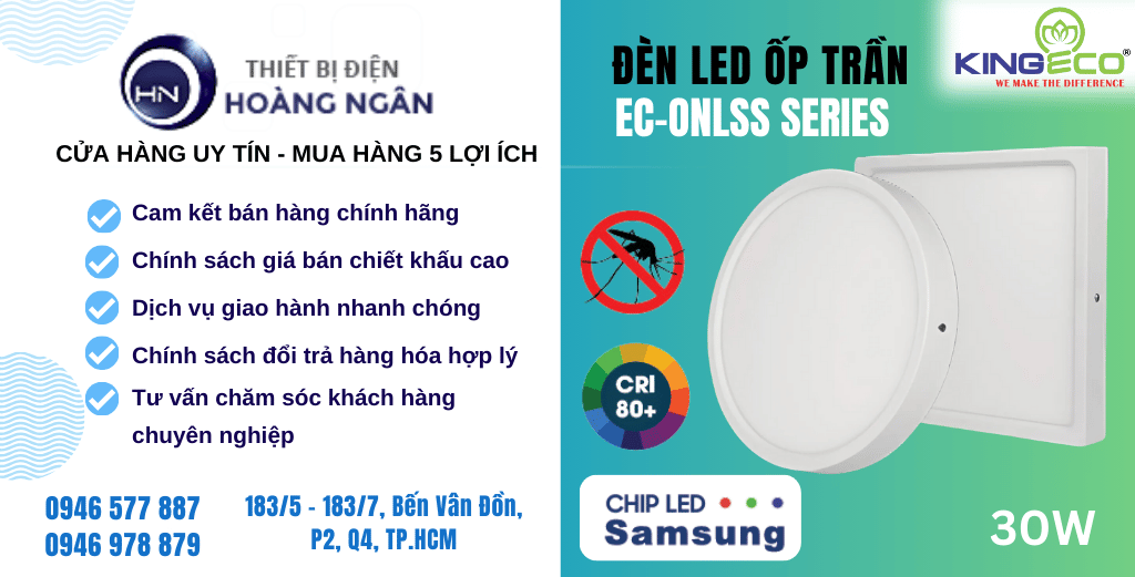 Đèn Ốp Trần Phòng Khách KingEco EC-ONLSS