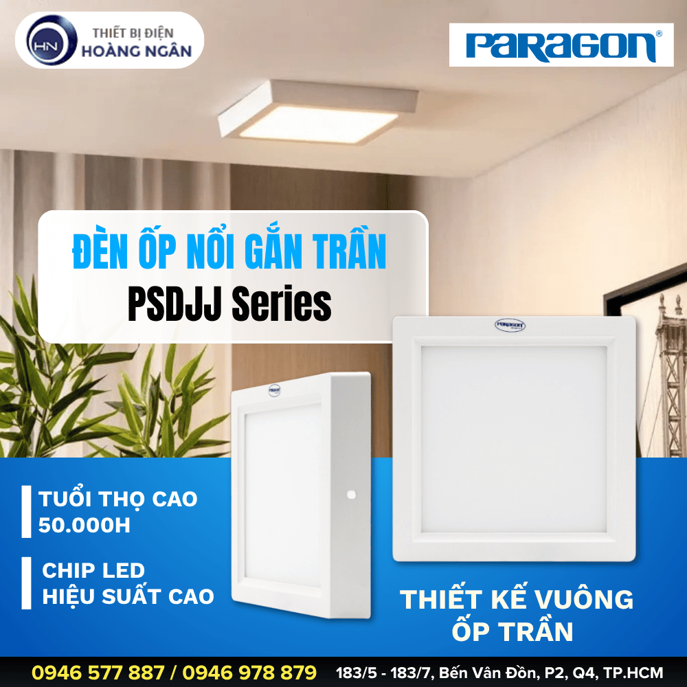 Đèn Ốp Trần Vuông Paragon PSDJJ Series