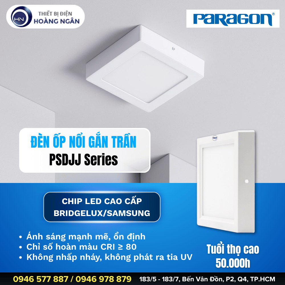 Đèn Ốp Trần Vuông Paragon PSDJJ Series