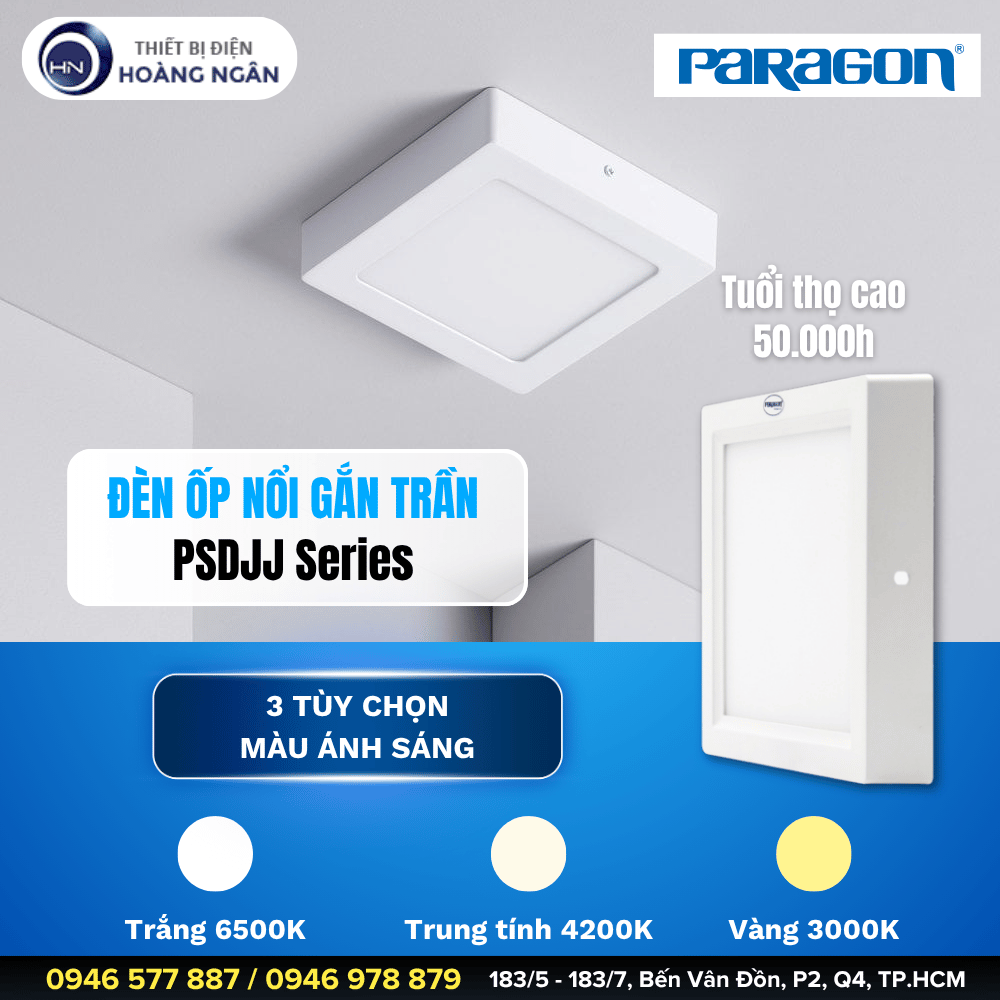 Đèn Ốp Trần Vuông Paragon PSDJJ Series