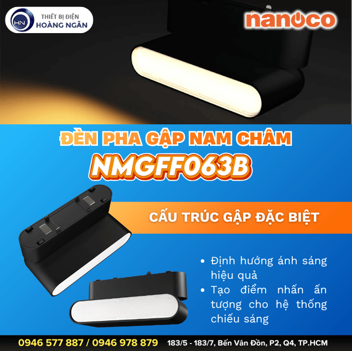 Đèn Pha Gập Nam Châm Nanoco NMGFF063B