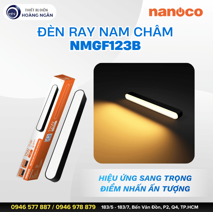 Đèn Pha LED Gắn Ray Nam Châm Nanoco NMGF123B