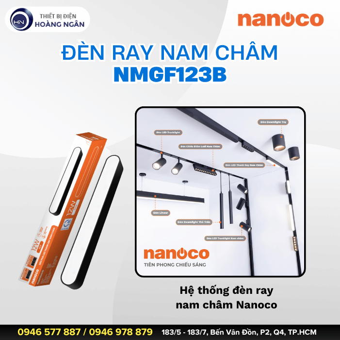 Đèn Pha LED Gắn Ray Nam Châm NMGF123B Nanoco