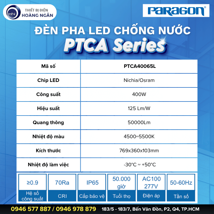 Đèn Pha LED High Mast PTCA Series Paragon