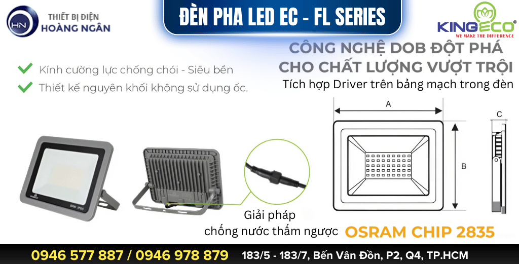 Đèn Pha LED Ngoài Trời KingECO EC-FL Series