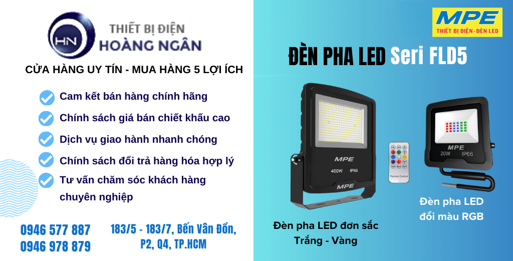 Đèn Pha LED Ngoài Trời MPE FLD5 - CHUẨN CHỐNG NƯỚC CAO NHẤT IP66