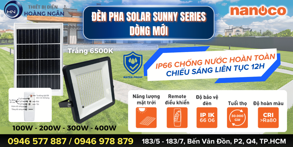 Đèn Pha LED Ngoài Trời Solar Sunny Series