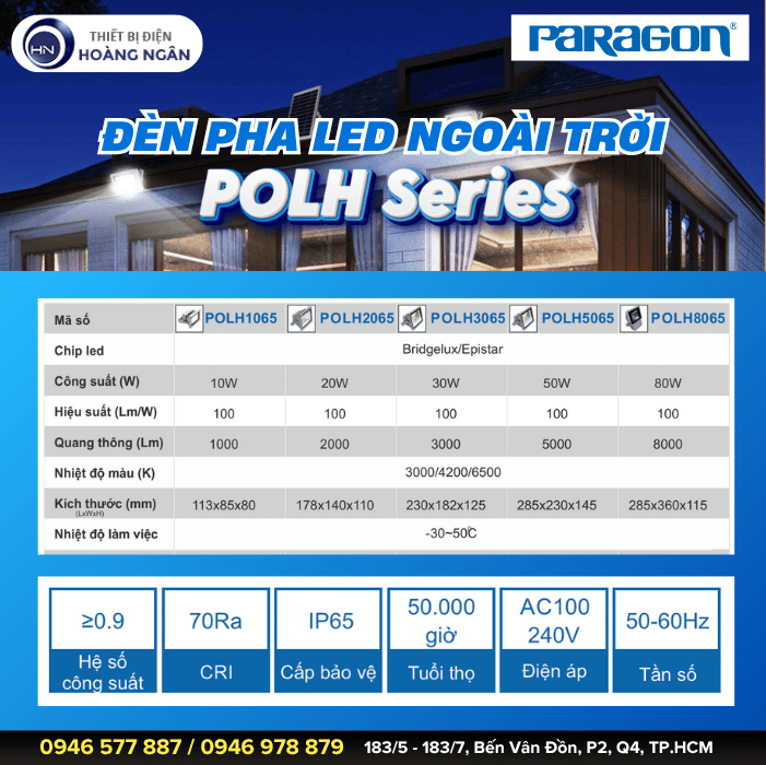 Đèn Pha LED Ngoài Trời Paragon POLH Series