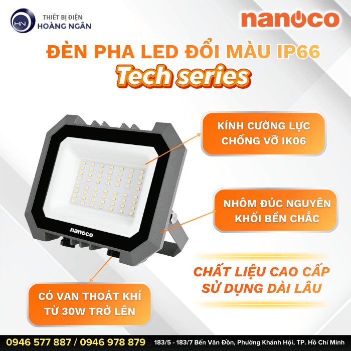 Đèn Pha LED Ngoài Trời Nanoco - Tech Series