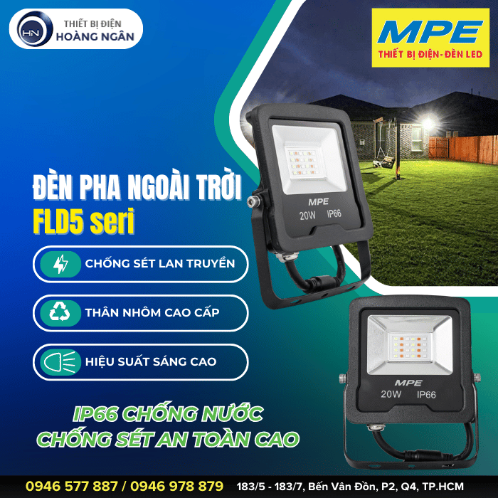 Đèn Pha LED Ngoài Trời MPE  Seri FLD5 - IP66