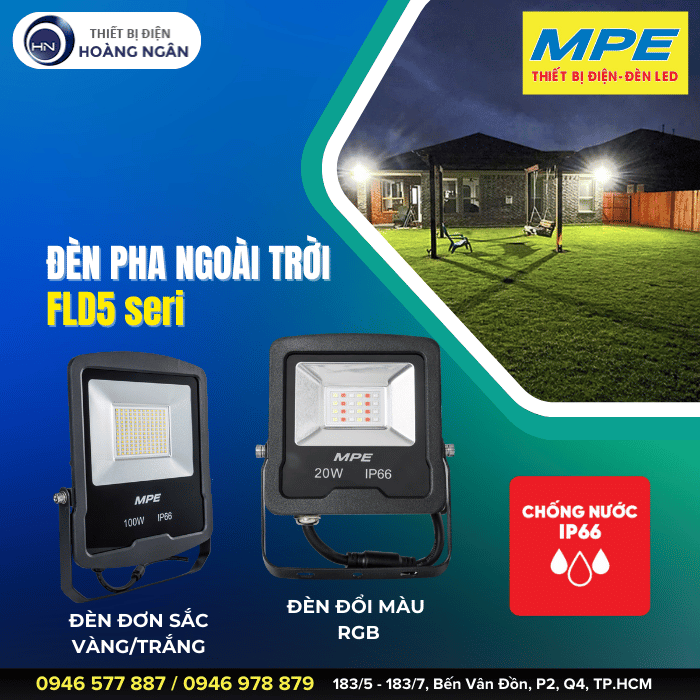 Đèn Pha LED Ngoài Trời MPE  Seri FLD5 - IP66