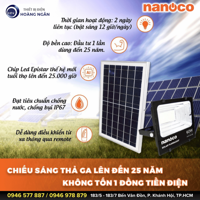 Đèn Pha LED Solar Nanoco