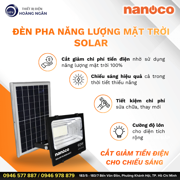 Đèn Pha LED Solar Nanoco