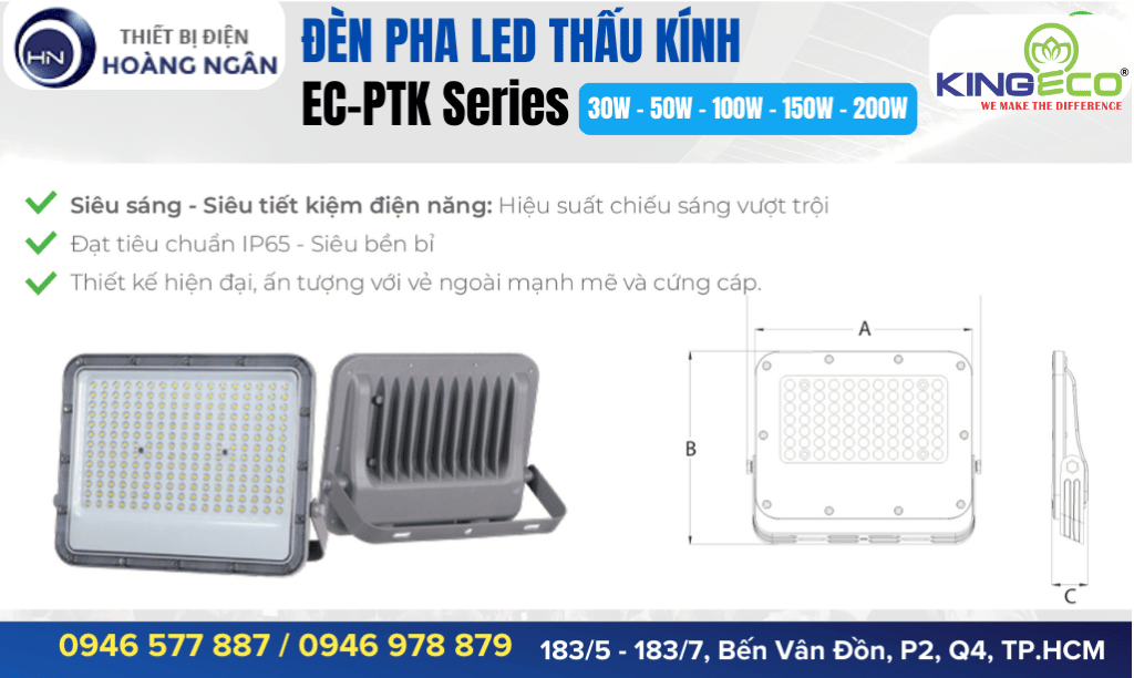 Đèn Pha LED Thấu Kính EC-PTK Series