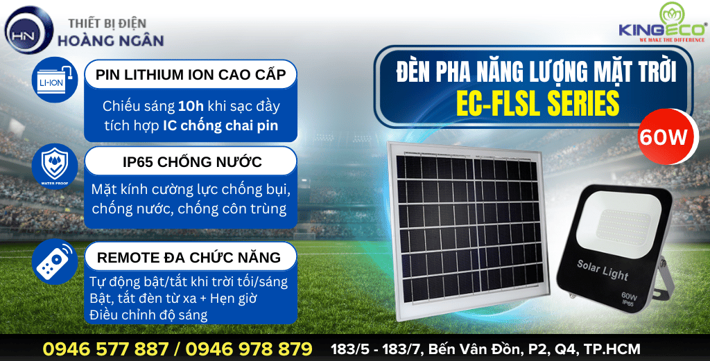 Đèn Pha Năng Lượng Mặt Trời 60W KingEco (EC-FLSL Series)