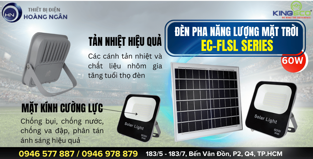 Đèn Pha Năng Lượng Mặt Trời 60W KingEco (EC-FLSL Series)