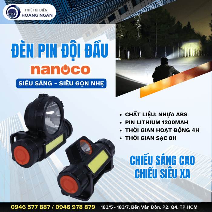 Đèn Pin Đội Đầu Siêu Sáng Nanoco
