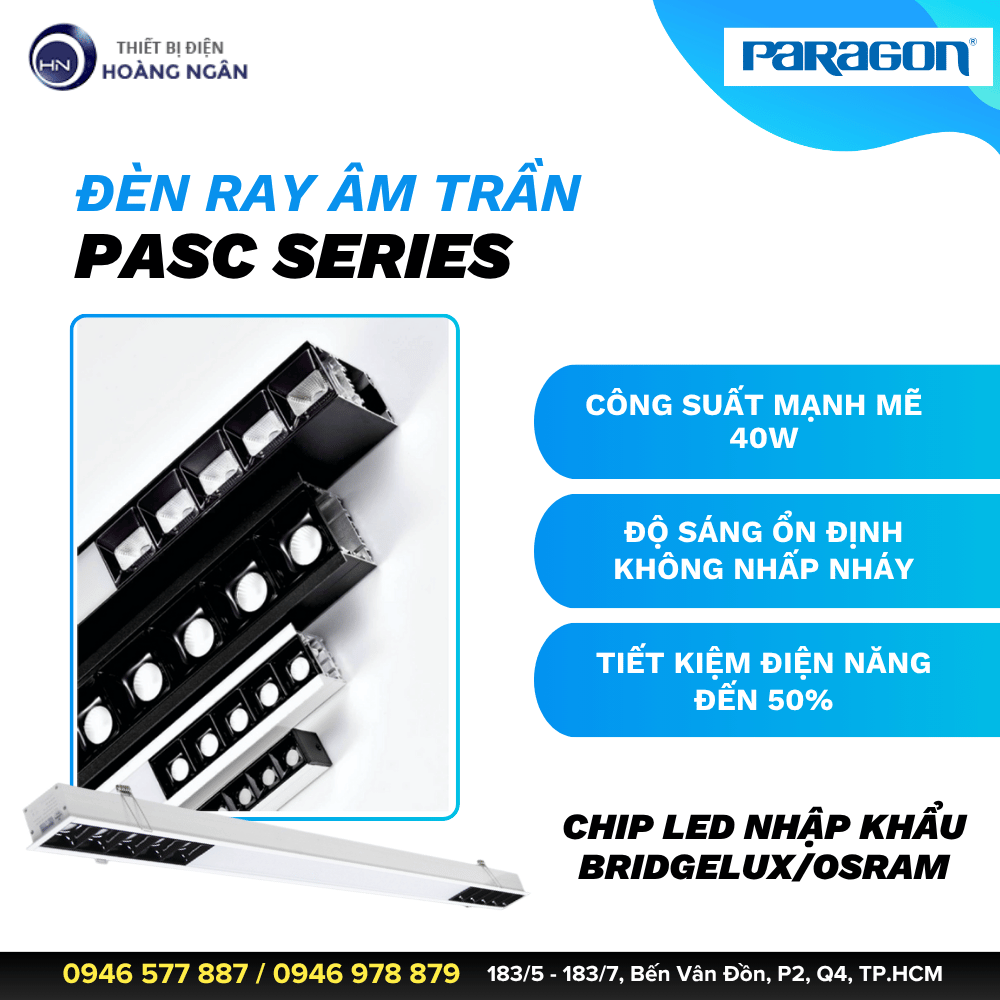 Đèn Ray Âm Trần PASC Series Paragon