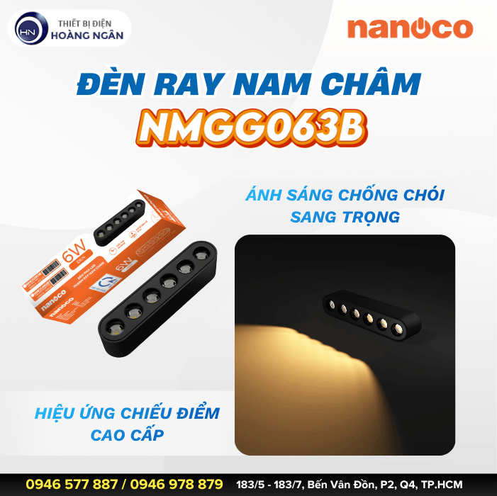 Đèn Ray Nam Châm chiếu Điểm 6W NMGG063B Nanoco