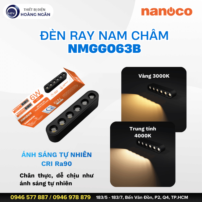 Đèn Ray Nam Châm chiếu Điểm 6W NMGG063B Nanoco
