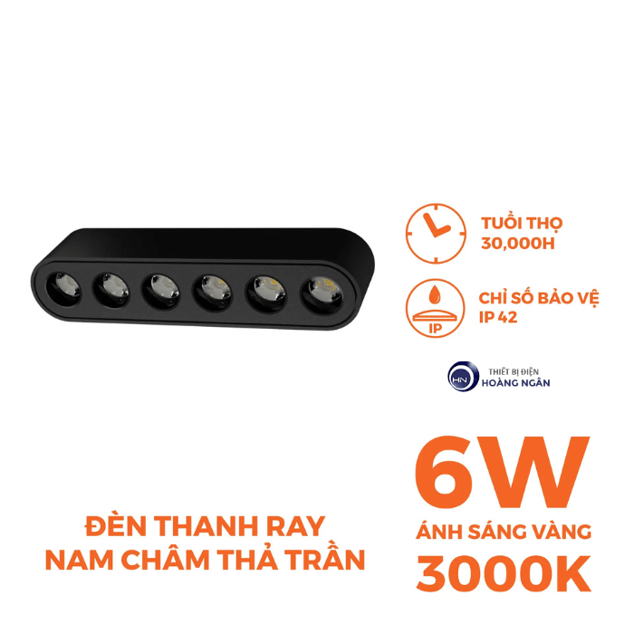Đèn Ray Nam Châm Chiếu Điểm 6W NMGG063B Nanoco