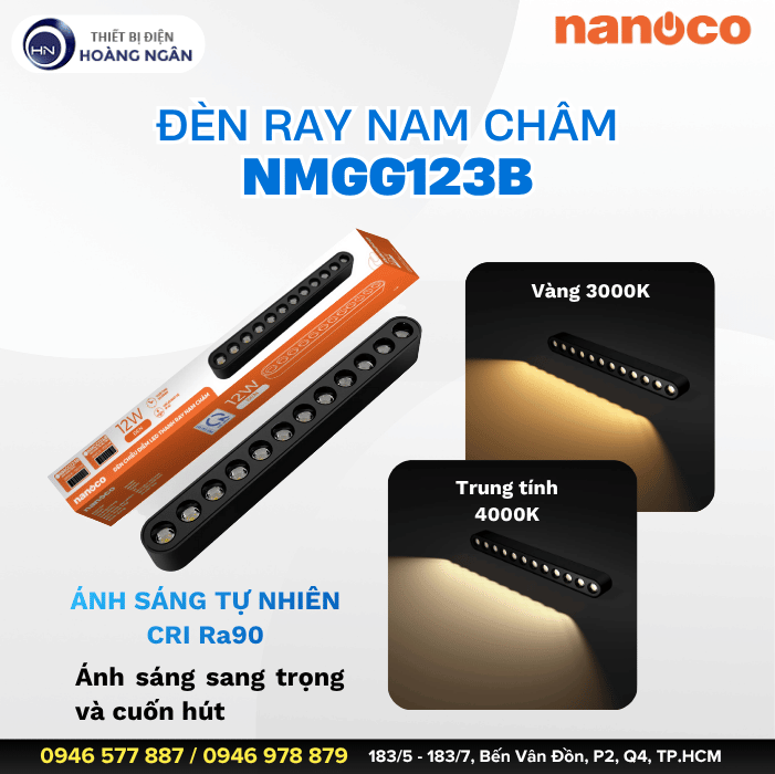 Đèn Ray Nam Châm Chiếu Điểm Nanoco NMGG123B