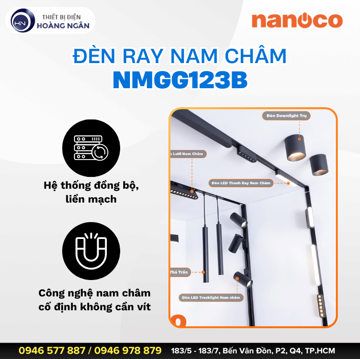 Đèn Ray Nam Châm Chiếu Điểm Nanoco NMGG123B