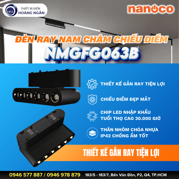 Đèn Ray Nam Châm Chiếu Điểm Nanoco NMGFG063B
