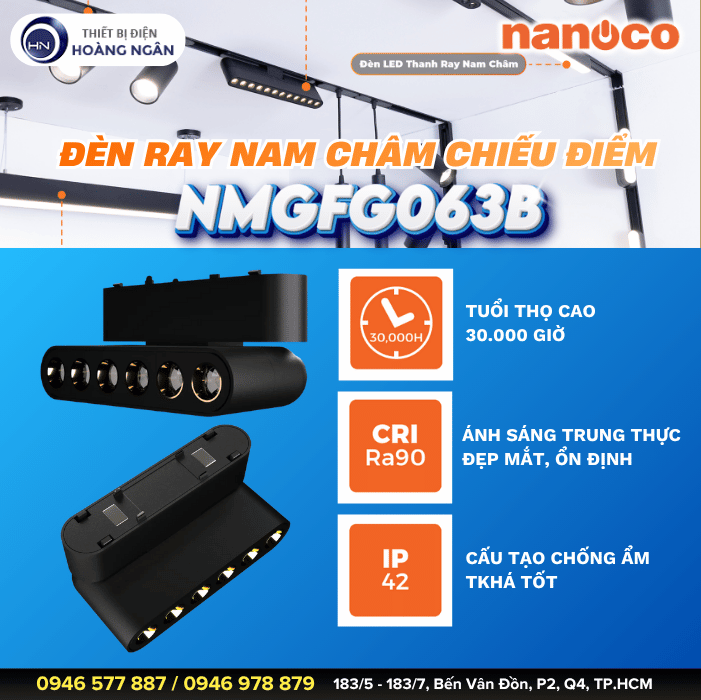 Đèn Ray Nam Châm Chiếu Điểm Nanoco NMGFG063B