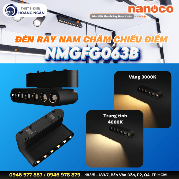 Đèn Ray Nam Châm Chiếu Điểm Nanoco NMGFG063B