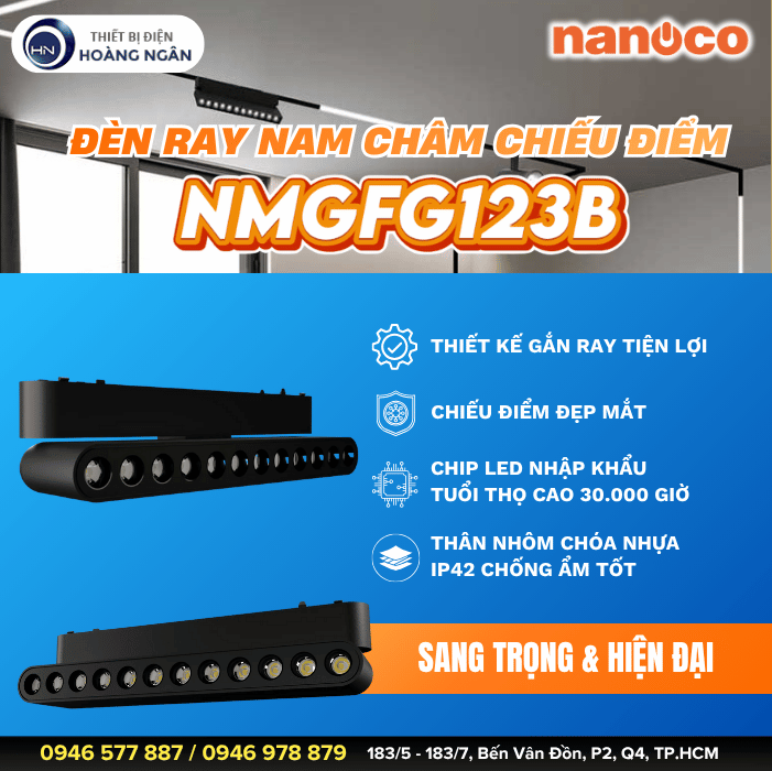Đèn Ray Nam Châm Chiếu Điểm Nanoco NMGFG123B