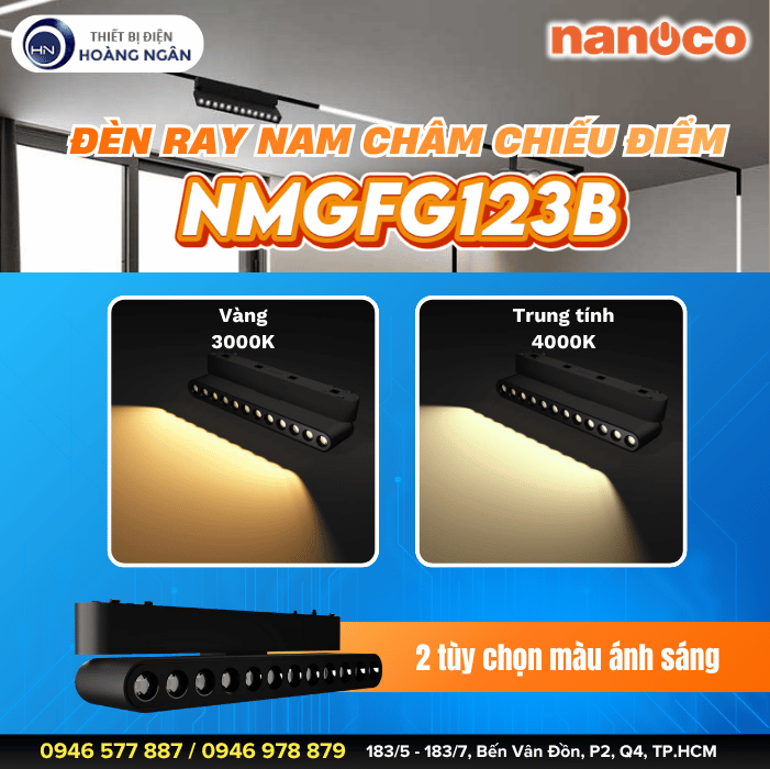 Đèn Ray Nam Châm Chiếu Điểm Nanoco NMGFG123B