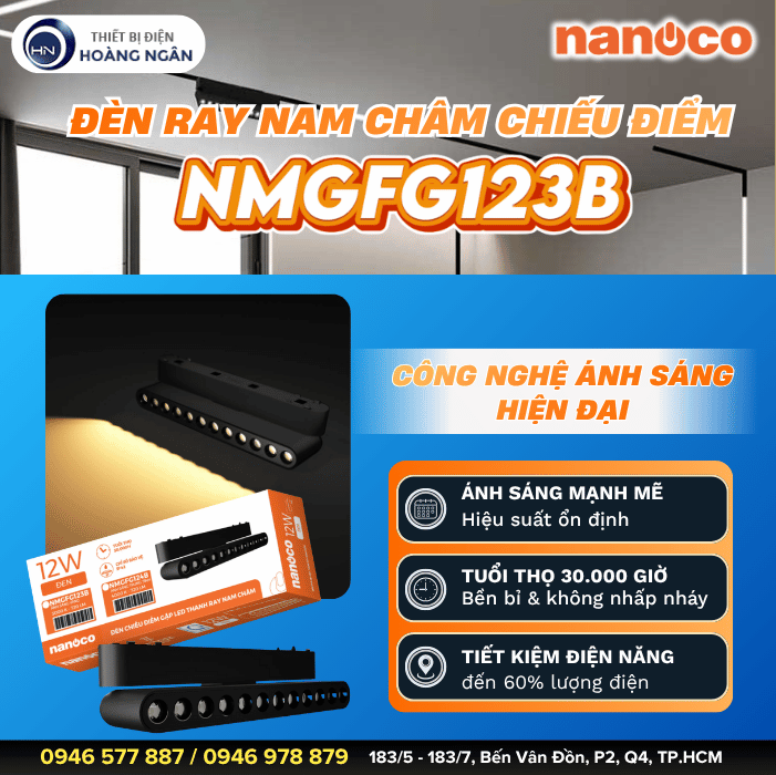 Đèn Ray Nam Châm Chiếu Điểm Nanoco NMGFG123B