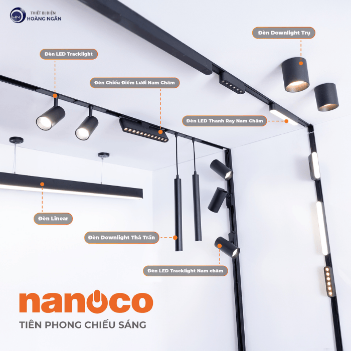 Đèn LED Thả Trần Gắn Ray Nam Châm 8W NMGH083B Nanoco