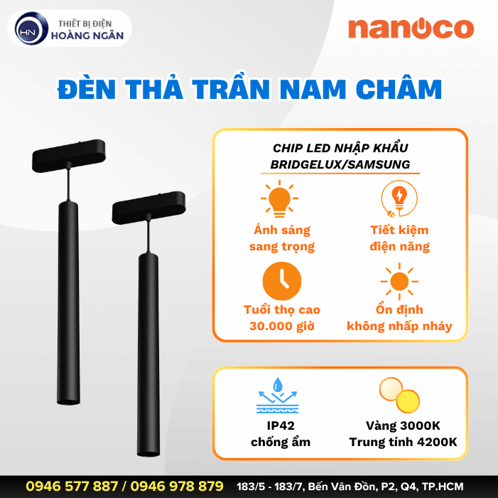 Đèn Ray Nam Chân Thả Trần Nanoco NMGH083B