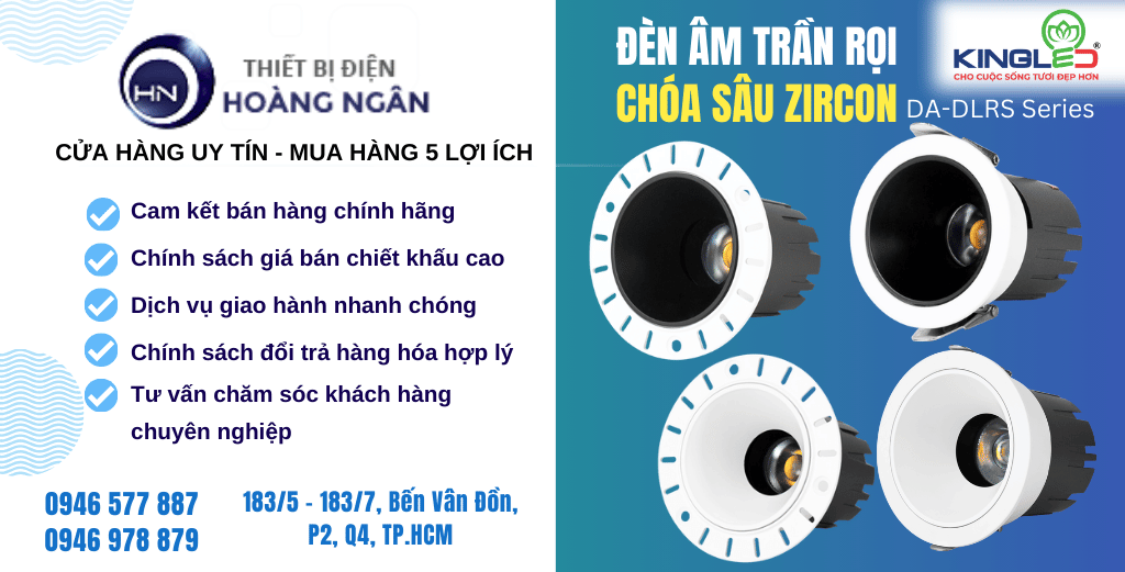 Đèn Rọi Âm Trần Chóa Sâu Zircon KingLED