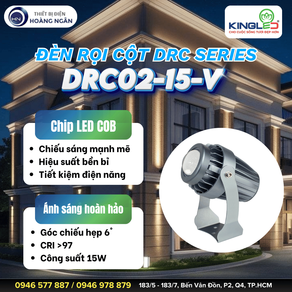 Đèn Rọi Cột DRC02-15-V KINGLED (DRC Series)