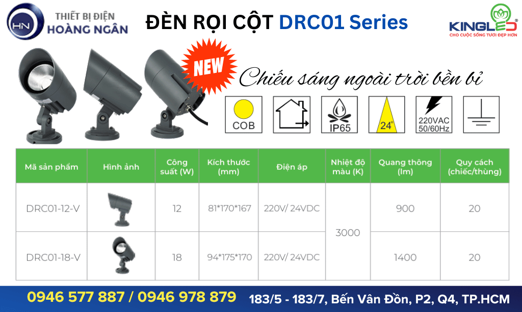 Đèn Rọi Cột KingLED - DRC01 Series